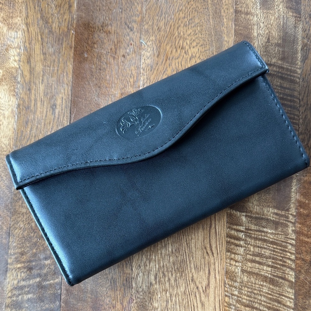 Julia Buxton Black Leather Wallet NWOT
